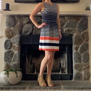 Nautical fit and flare dress